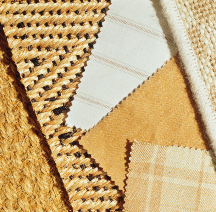 Natural fiber fabric and rug